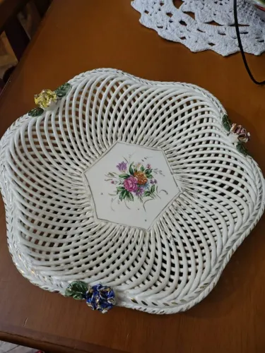 prato de mesa sextavado porcelana