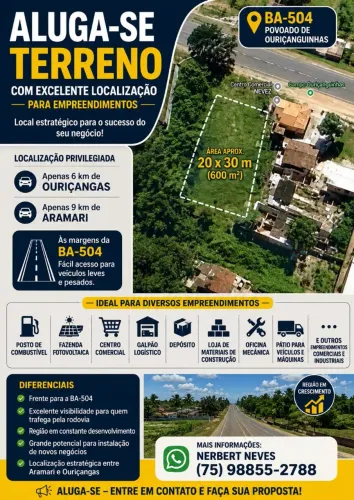 Alugo terreno ( Ouriçanguinhas )