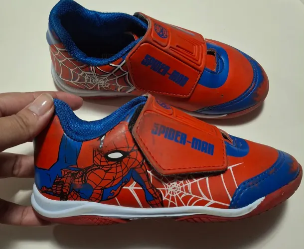 Kit Desapego Tênis Infantil Homem Aranha e Capitão América 
