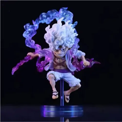 Miniatura Mini Luffy Pulando Gear 5 Figura Coleção One Piece Anime