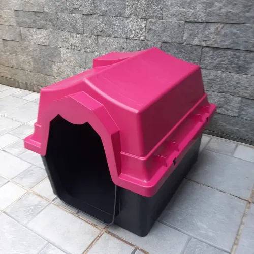 Casinha rosa pet porte pequeno e médio