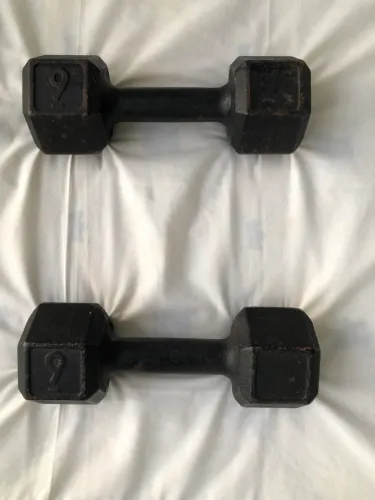 2 halteres 9 kg cada