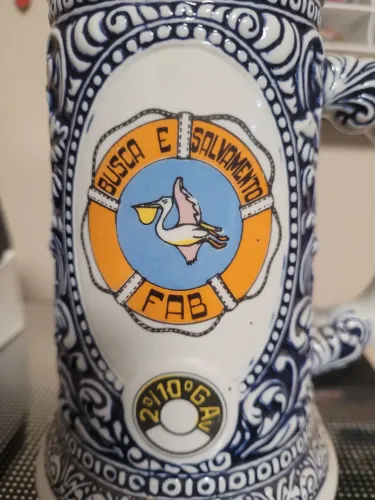 Rara Caneca Chopp Vintage Ceramarte FAB Busca e Salvamento 1957