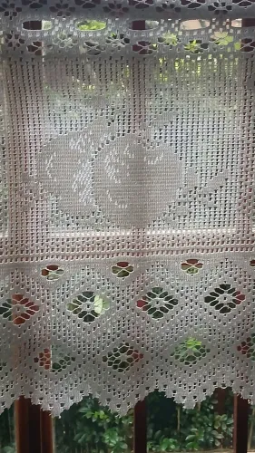 Cortina Bandô de Renda para Cozinha - 1,95m x 0,45m