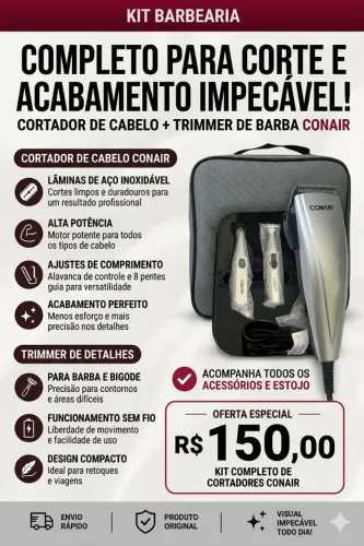 Máquina de cortar cabelo 3 em 1