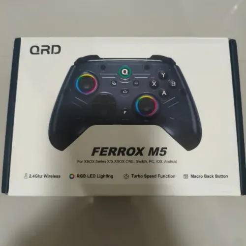 Controle QRD Ferrox M5 Wireless RGB Bateria - Xbox / Switch / PC / Mobile