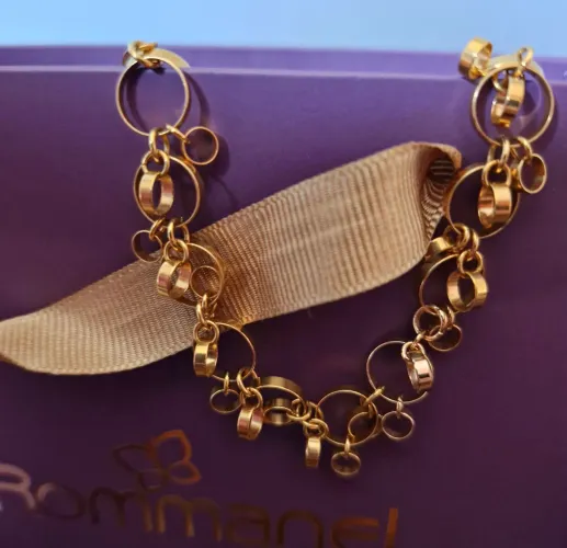 Semijoia Rommanel Pulseira Banhada Ouro 18k -  Original