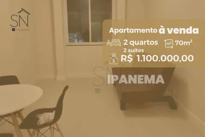 Apartamento com 2 dormitórios à venda, 70 m² por R$ 1.100.000,00 - Ipanema - Rio de Janeir