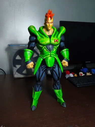 Android 16 Dragon Ball Z Impresso em 3D - Aproximadamente 35 cm