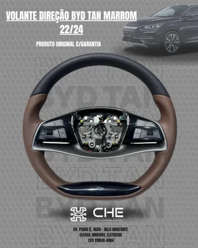Volante de Direção BYD Tan (Marrom) - Original! ?