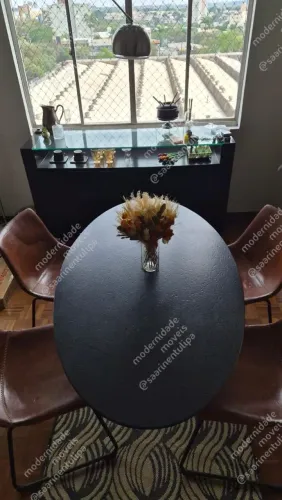 Fabricamos base saarinen tulipa com tampo oval 1.60x0.90 São Gabriel escovado