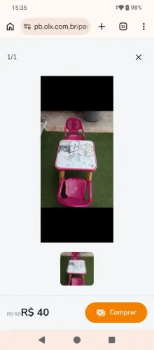 Mesa infantil de plástico 