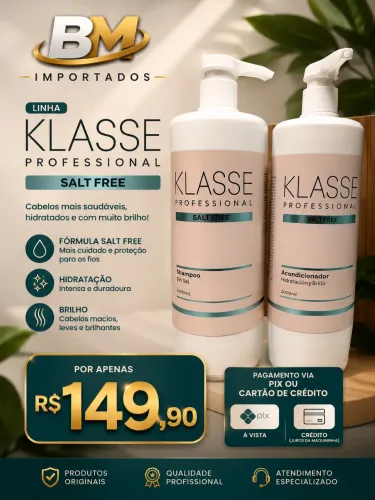 KIT SHAMPOO + CONDICIONADOR KLASSE PROFISSIONAL 
