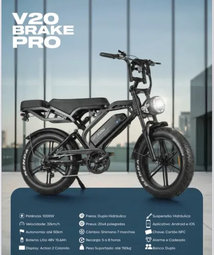 Bicicleta elétrica Inow - V20 brake pró - Nova