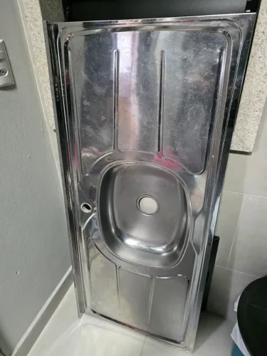 Pia inox para cozinha.