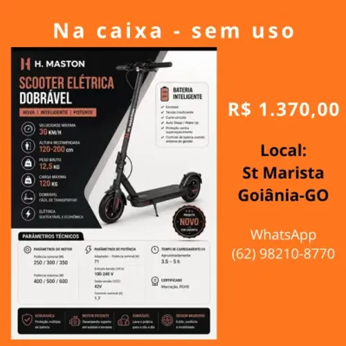 SCOOTER ELÉTRICA - Vendo - nova - sem uso