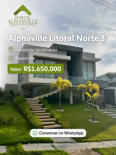 CASA TÉRREA NO ALPHAVILLE LITORAL NORTE