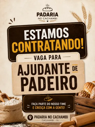 CONTRATA-SE AJUDANTE DE PADEIRO COM EXPERIÊNCIA