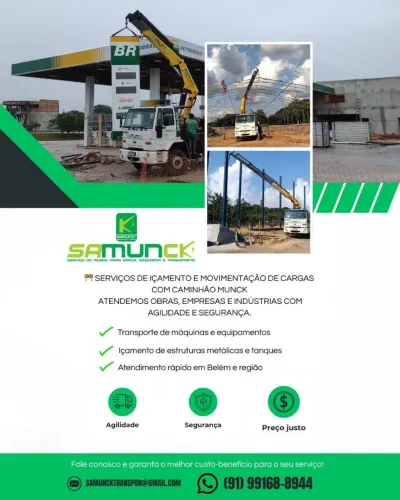 Locação de Caminhão Munck - Serviço de Içamento e transporte 