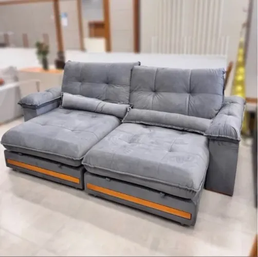 Sofa Laren Retratil 2,50 m Cinza