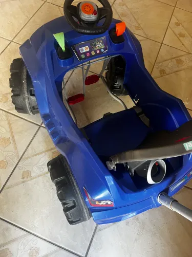 Carrinho Infantil Jipe Super Monster Azul Com Haste