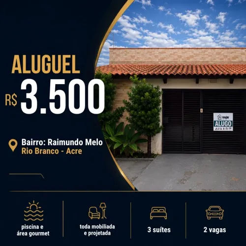 Alugo casa completa toda projetada e mobiliada com 3 suítes piscina 2 vagas de garagem