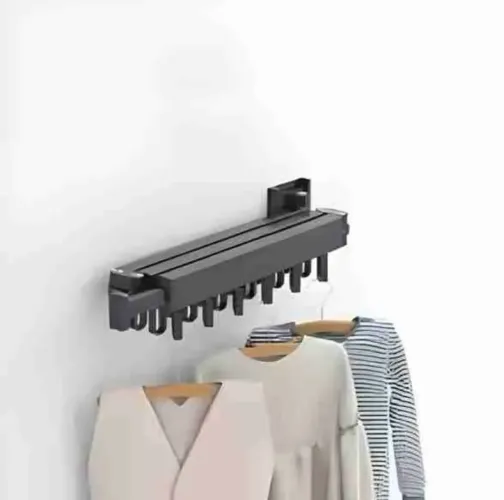 Varal de Roupas Dobrável com Suporte para Cabides de Parede