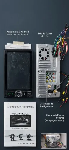 Central Multimídia Android automotiva universal
