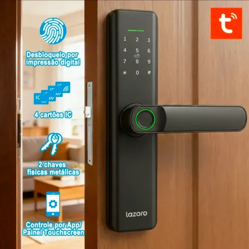 Fechadura eletrônica digital com biometria Bluetooth Lazoro