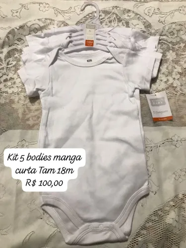 Kit 5 bodies manga curta Tam 18m