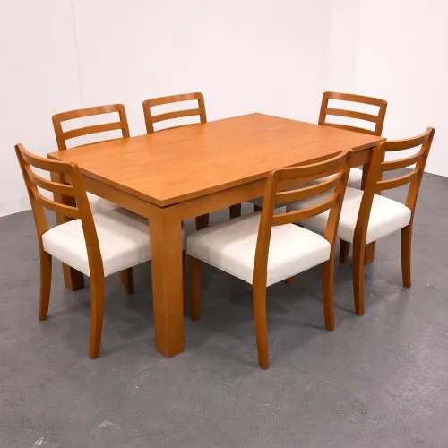 Mesa Athenas de Jantar 1,80m Clean com 6 Cadeiras- Entrega Rápida