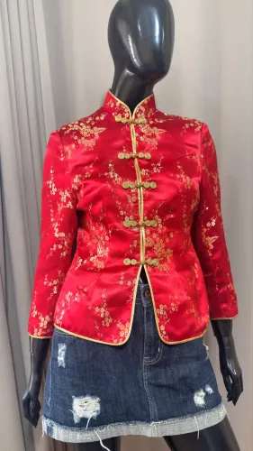 Blusa tradicional chinesa. Vintage! Verifique as medidas