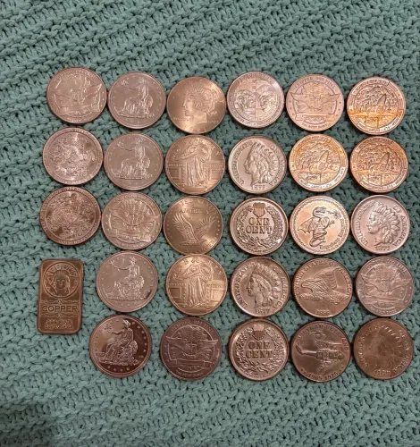 Moedas 1 Onça de Cobre Puro 999