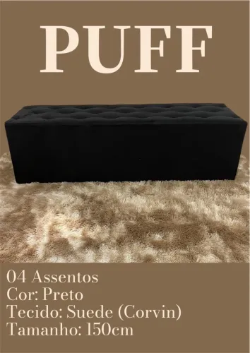 Puff Gigante 1.50m Novo - Ideal para Pé de Cama (Direto da Fábrica)
