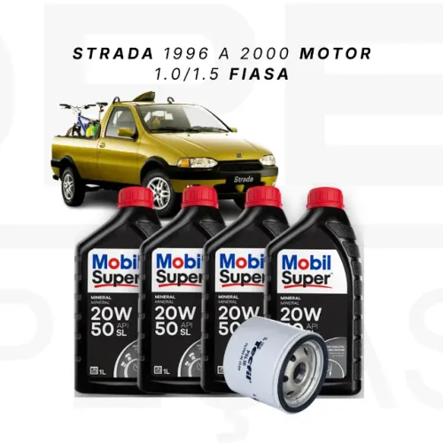 Kit Troca Óleo 20W50 Fiat Strada 1996 a 200 1.0/1.5 Fiasa + Filtro