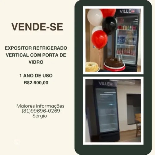 Expositor Refrigerado Vertical com Porta de Vidro
