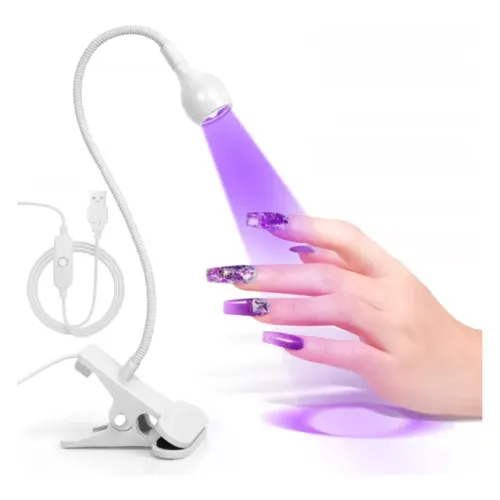 Seca Unha Ultrarrápido Mini Luminária Clip Led Ultravioleta BRANCO