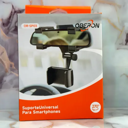 Suporte automotivo de celular para retrovisor