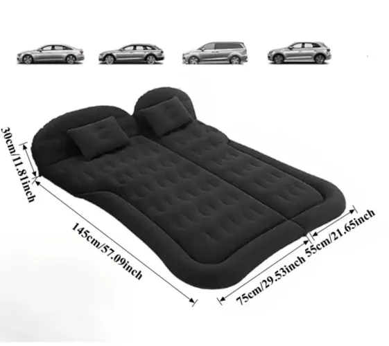 Colchão inflável preto para carro e camping