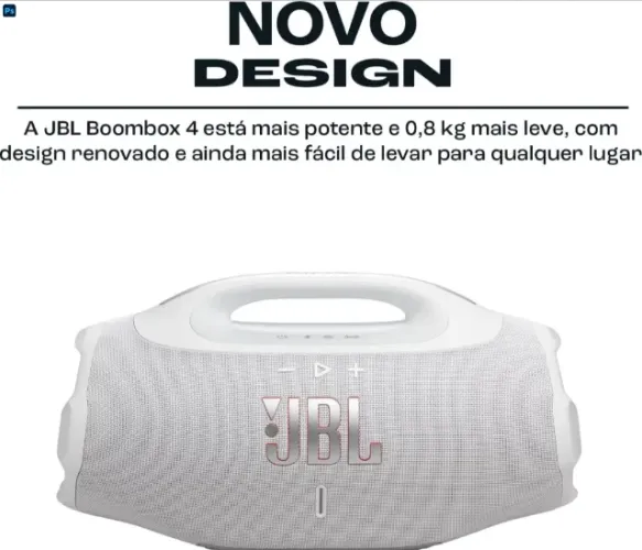 JBL, Caixa de Som, Boombox 4, Bluetooth, Som JBL Pro, AI Sound Boost Branca