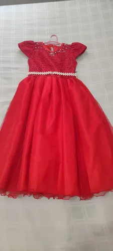 Vestido festa vermelho - 8 a 10 anos