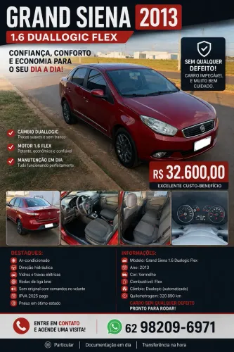 Fiat Grand Siena Essence Dual. 1.6 Flex 16V 2013