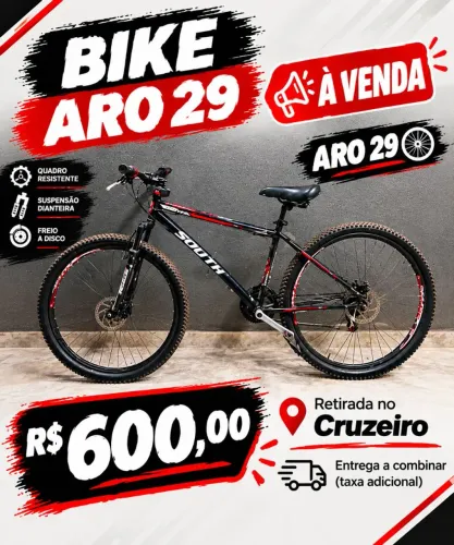 ? BICICLETA ARO 29 SOUTH À VENDA - R$ 600,00