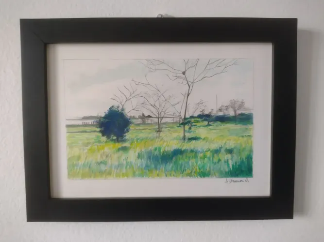 Aquarela 15x21cm x15 com moldura paisagem 9