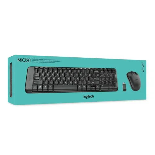 Kit mouse e teclado sem fio Logitech mk220