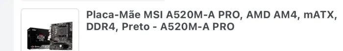 Placa mãe msi pro