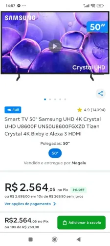 TV 50 POLEGADAS SAMSUNG CRYSTAL NOVA LACRADA VENDA OU TROCA