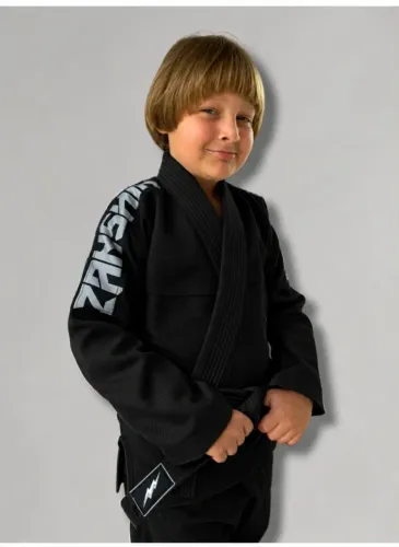 Kimono trançado infantil preto M5