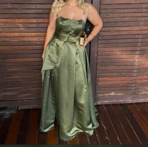 Vestido Festa Madrinha Verde Oliva