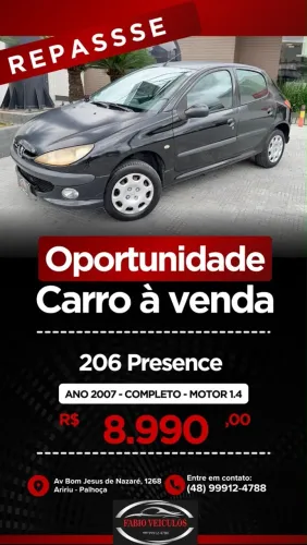 Peugeot 206 Presence 1.4/ 1.4 Flex 8V 3P 2007